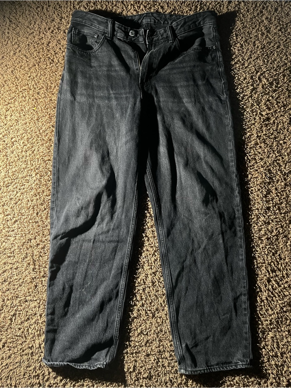 H&M Men's Dark Black Relaxed Jeans